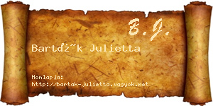 Barták Julietta névjegykártya
